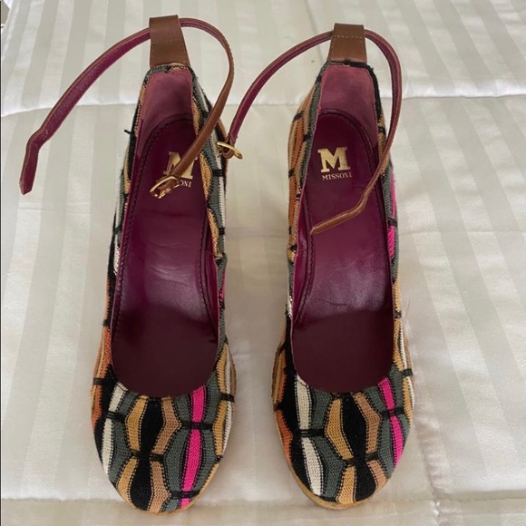 Missoni wedges buckle around ankles